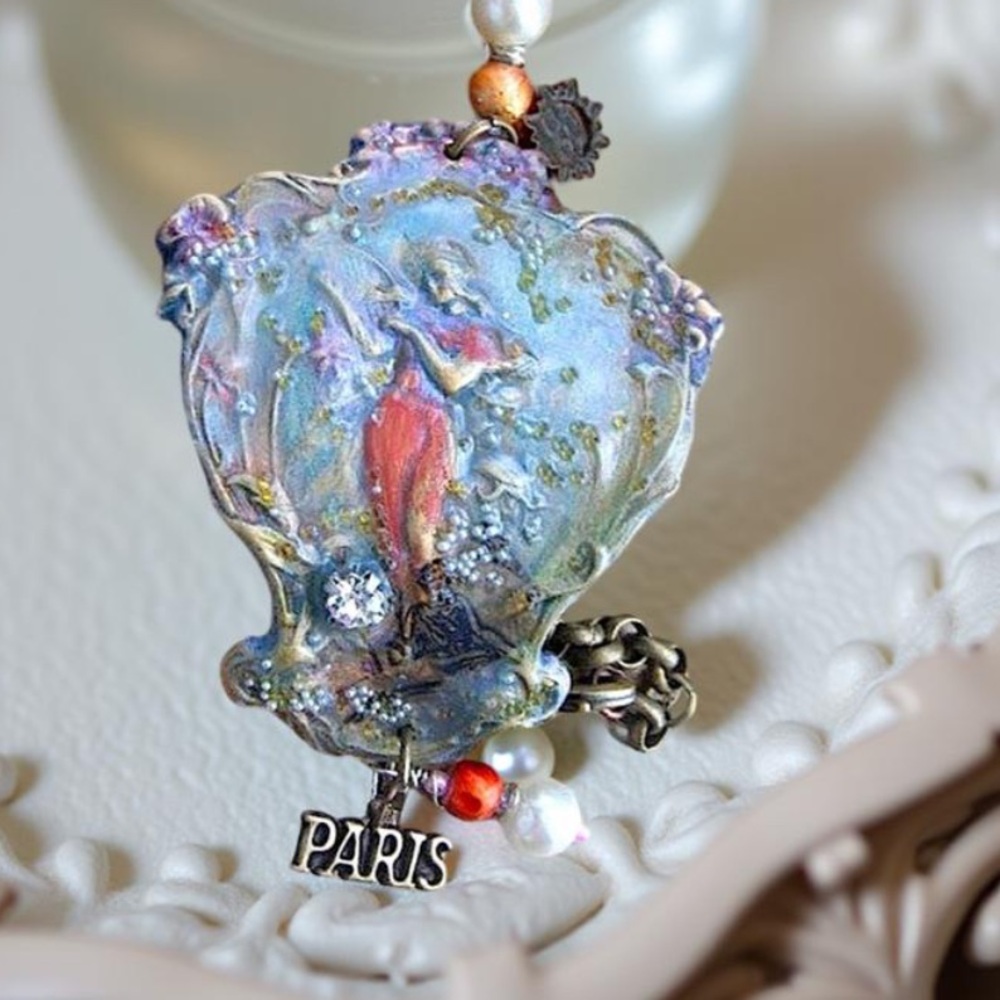 Handcrafted Floral Bracelet Lady of the garden, OOAK New